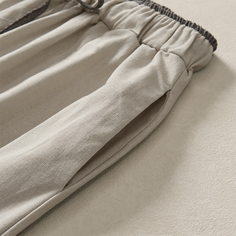 Buddha Stones Summer Casual Minimalist Drawstring Solid Cropped Pants Women's Harem Pants With Pocket - image 17