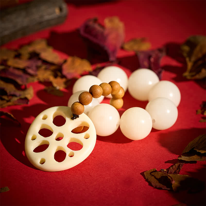 Buddha Stones White Bodhi Seed Lotus Root Pendant Luck Tactile Meditation Beads Decorations - image 3
