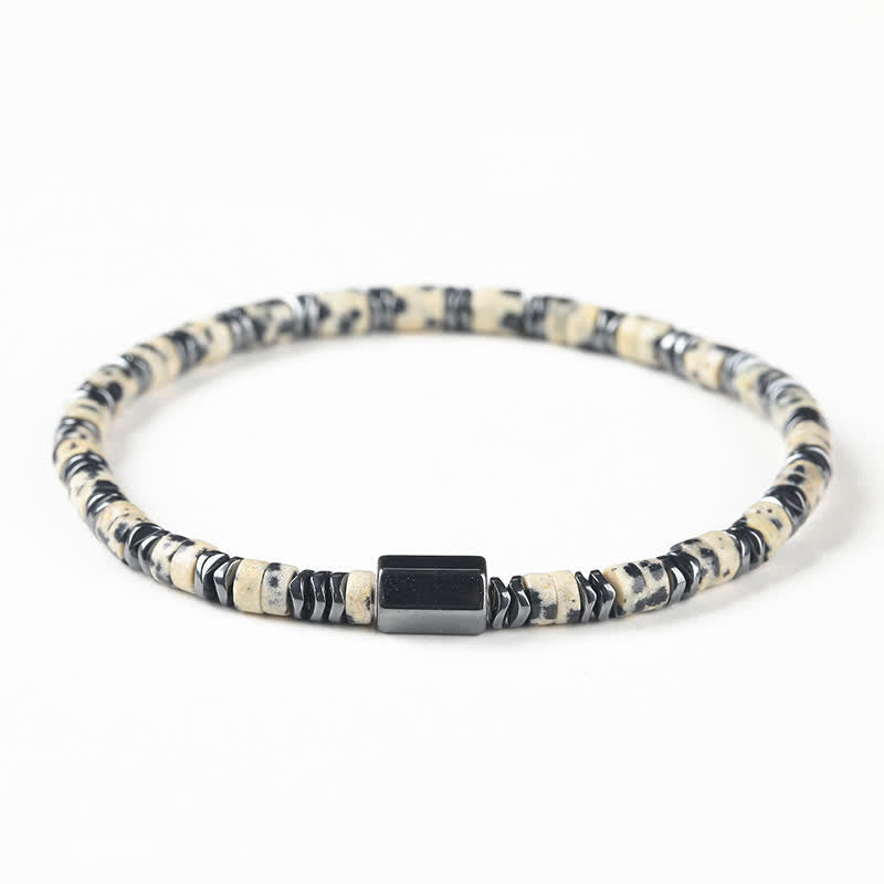 Buddha Stones Sodalite Hematite Grounding Cube Spacer Bracelet - Dalmatian Jasper(Joy ♥ Loyalty)(Wrist Circumference: 16-17cm) - image 11
