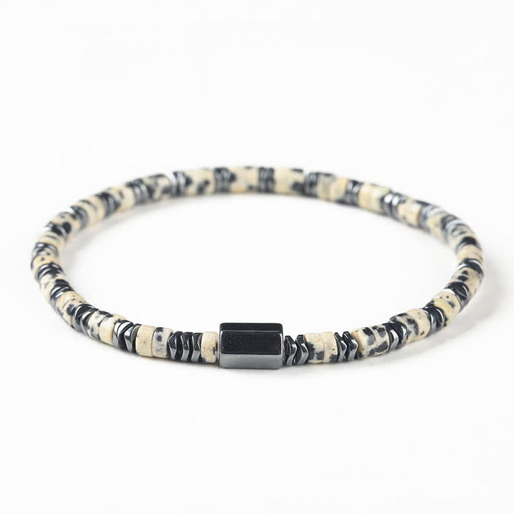 Buddha Stones Sodalite Hematite Grounding Cube Spacer Bracelet - Dalmatian Jasper(Joy ♥ Loyalty)(Wrist Circumference: 16-17cm) - image 11