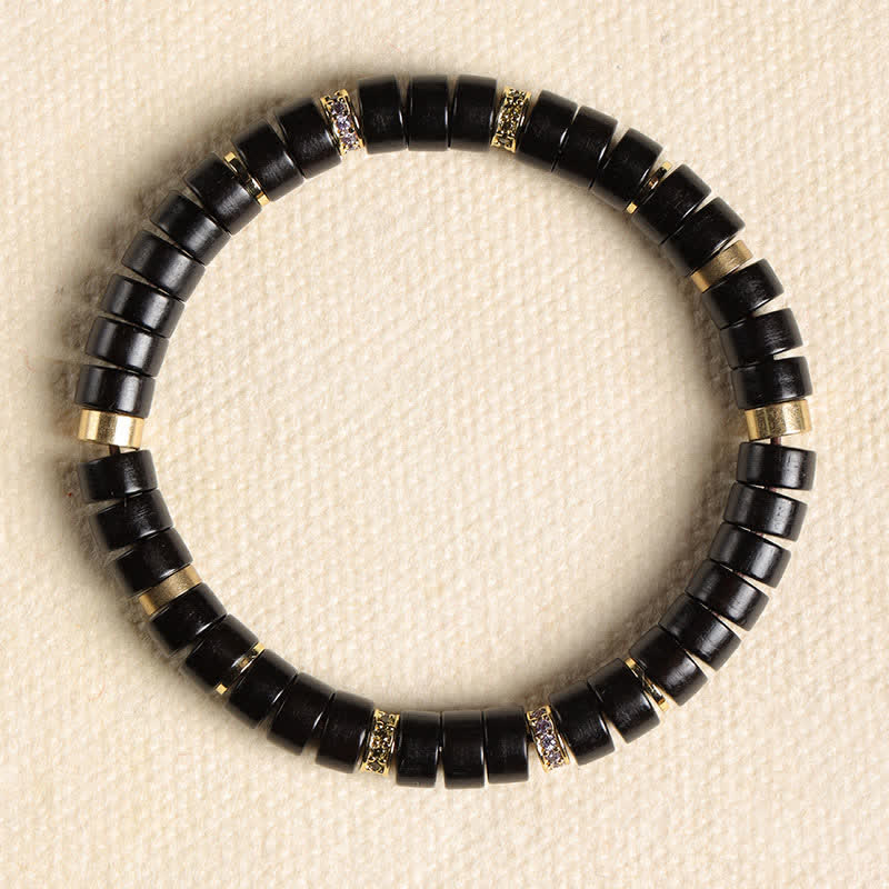 Buddha Stones Red Rosewood Ebony Wood Grounding Barrel Bead Minimalist Bracelet - Ebony Wood(Grounding ♥ Protection) (Wrist Circumference: 15-17cm) - image 8