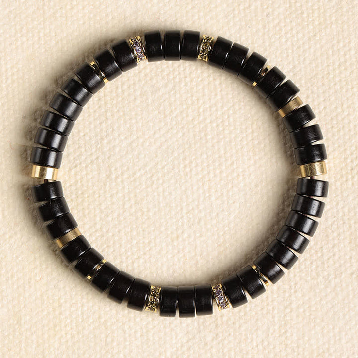 Buddha Stones Red Rosewood Ebony Wood Grounding Barrel Bead Minimalist Bracelet - Ebony Wood(Grounding ♥ Protection) (Wrist Circumference: 15-17cm) - image 8