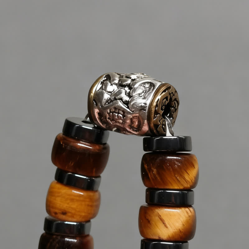Buddha Stones Natural Tiger Eye Antique Silver Lion Confidence Bead Bracelet - image 13