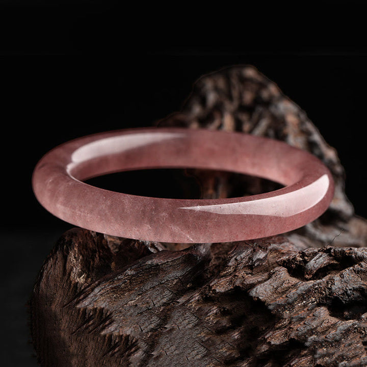 Buddha Stones Natural Strawberry Quartz Love Healing Bracelet Bangle - image 5