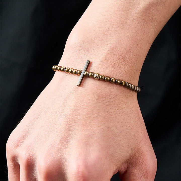 Buddha Stones 4mm Small Round Shape Beads Brass Healing Bracelet - image 4