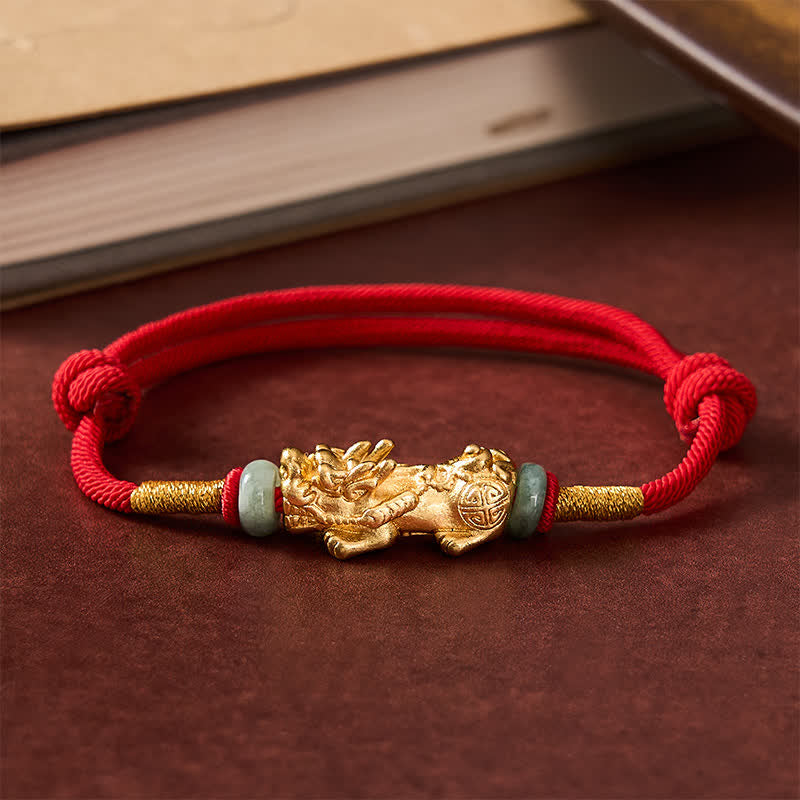 Buddha Stones Copper Pi Xiu Wealth Red String Bracelet - image 1