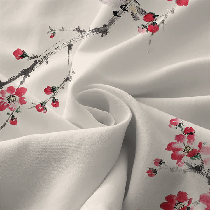Buddha Stones Summer Casual Pink Blossom Branches Pattern Women's Summer Sleeveless Midi Dress With Pockets - image 2