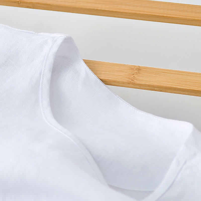 Buddha Stones Summer Casual Minimalist Solid Crew Neck Men's Short Sleeve T-Shirts With Patch Pocket - image 9