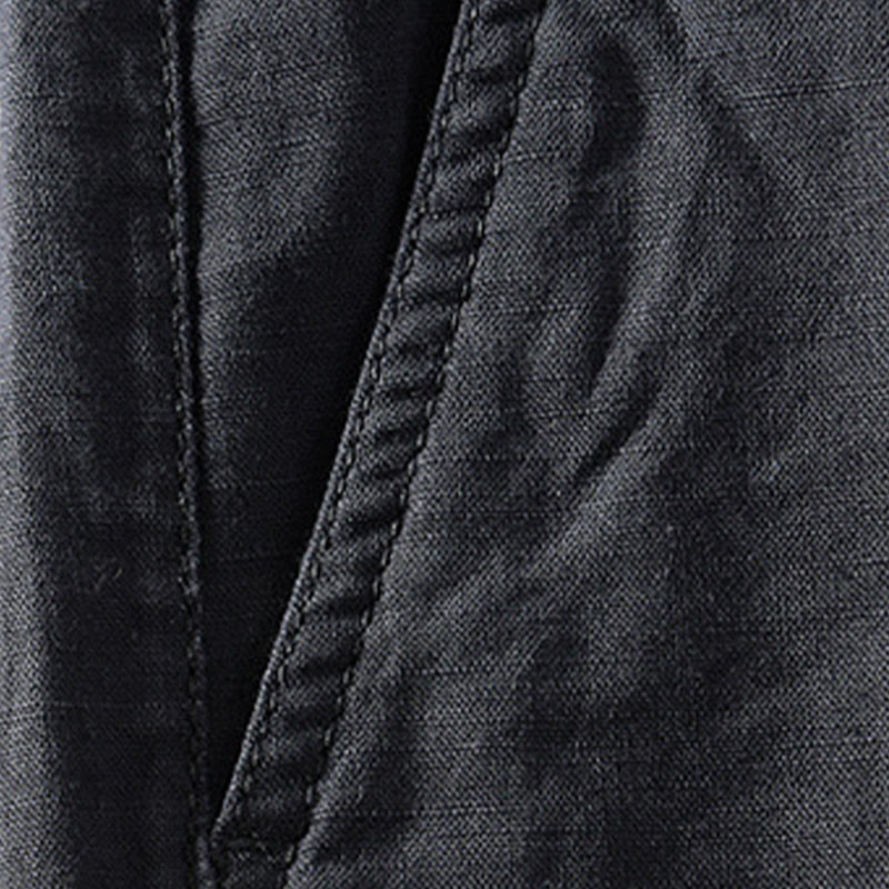 Buddha Stones Spring Summer Casual Minimalist Button Zipper Solid Cotton Linen Men's Shorts With Pocket - image 14
