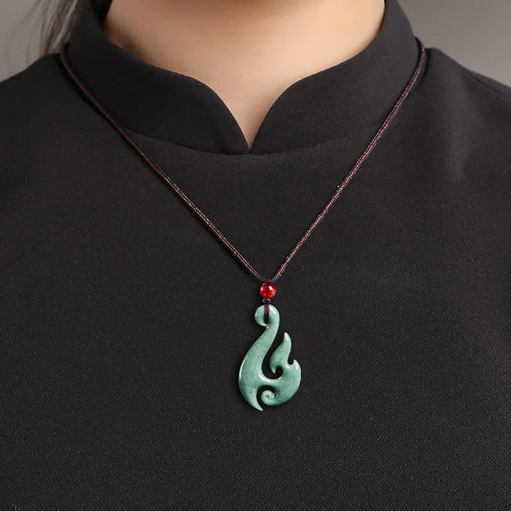 Buddha Stones Natural Jade Spiral Abundance  Pendant Necklace - image 8