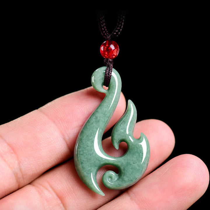 Buddha Stones Natural Jade Spiral Abundance  Pendant Necklace - image 4