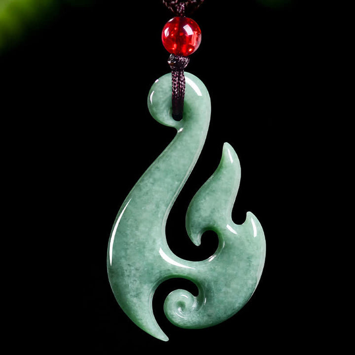 Buddha Stones Natural Jade Spiral Abundance  Pendant Necklace - image 3