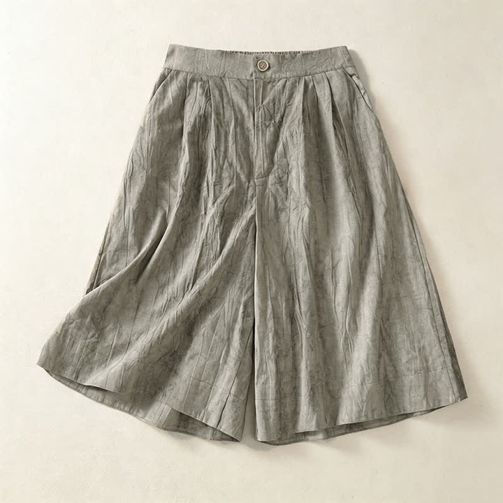 Buddha Stones Summer Casual Minimalist Solid Women's Shorts With Pocket - LightGrey - US8-10, UK/AU12-14, EU40-42 (2XL) - image 10