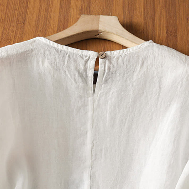 Buddha Stones Summer Casual Minimalist Solid Flared Hem Women's Short Sleeve T-Shirts - image 20