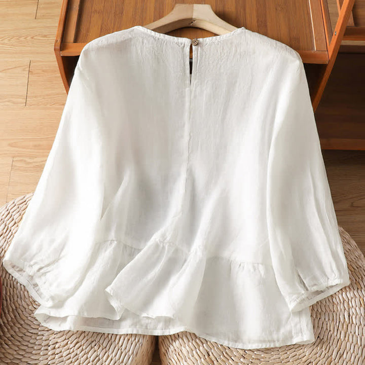 Buddha Stones Summer Casual Minimalist Solid Flared Hem Women's Short Sleeve T-Shirts - image 18