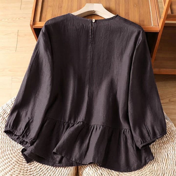 Buddha Stones Summer Casual Minimalist Solid Flared Hem Women's Short Sleeve T-Shirts - image 10