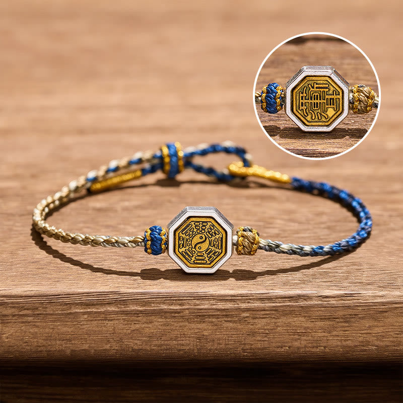Buddha Stones Hand-Woven Bagua Octagonal Spacer Balance String Lucky Adjustable Braided Cord Bracelet - Bagua(Balance ♥ Harmony) - Copper(Balance♥Wealth) - image 0