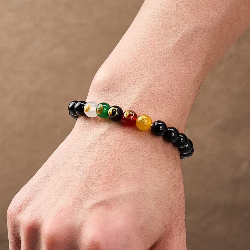 Buddha Stones Black Onyx Yin Yang Purity Hand-Polished Round Bead Bracelet - image 3