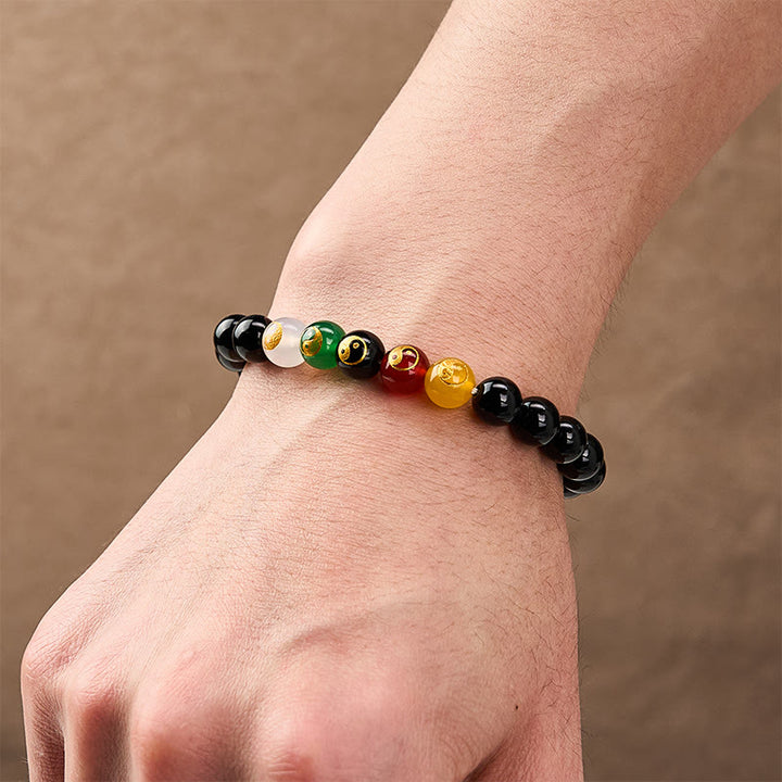 Buddha Stones Black Onyx Yin Yang Purity Hand-Polished Round Bead Bracelet - image 3