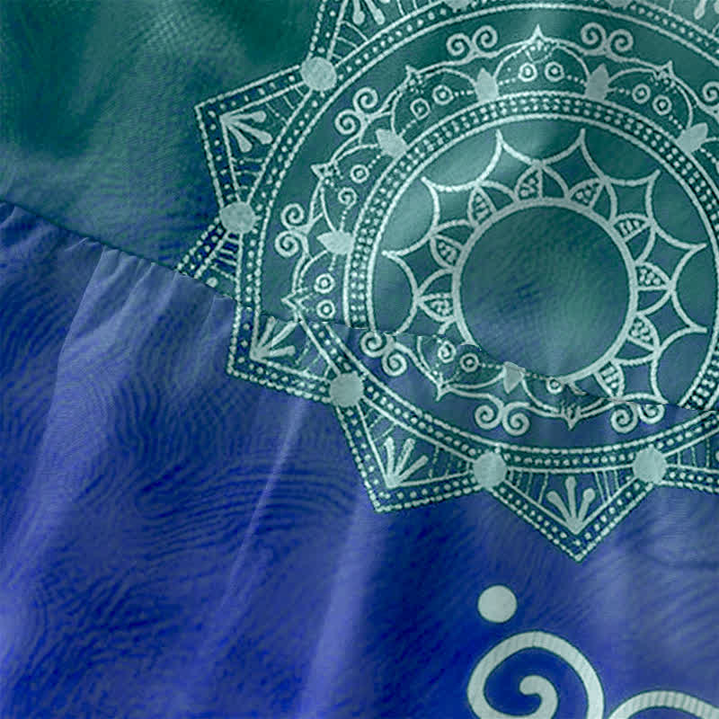 Buddha Stones Summer Casual Boho Mandala Ombre Pattern Women's Summer Sleeveless Midi Dress With Pockets - image 1