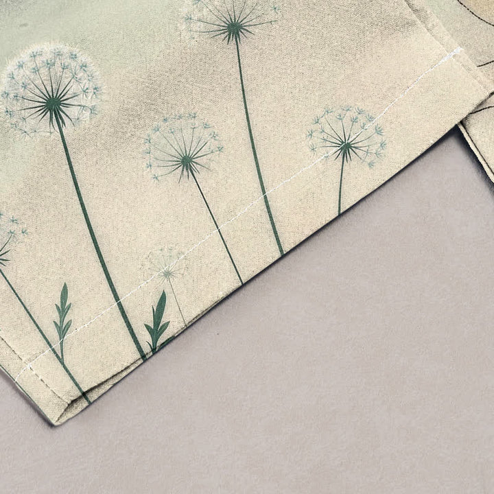 Buddha Stones Pure Cotton Dreamy Cow Cat Dandelion Pattern Women's Elastic Waist Pants With Pockets - image 1
