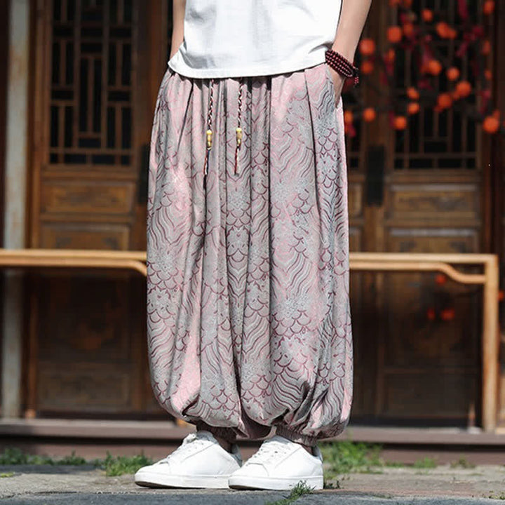 Buddha Stones Summer Casual Boho Abstract Ankle Pants Men's Harem Pants - image 6