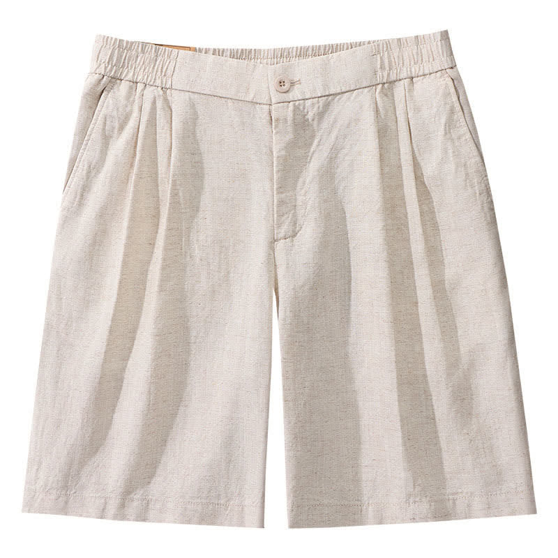Buddha Stones Summer Casual Minimalist Solid Zipper Design Men's Shorts With Pockets - image 4