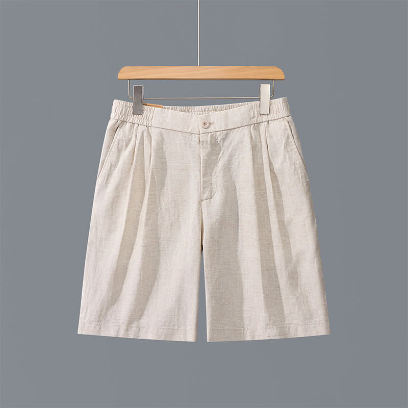 Buddha Stones Summer Casual Minimalist Solid Zipper Design Men's Shorts With Pockets - image 3
