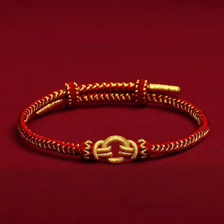 Buddha Stones Red String Chinese Zodiac Luck Braided Knot Bracelet - Horse - Wrist Circumference: 14–20 cm - image 0