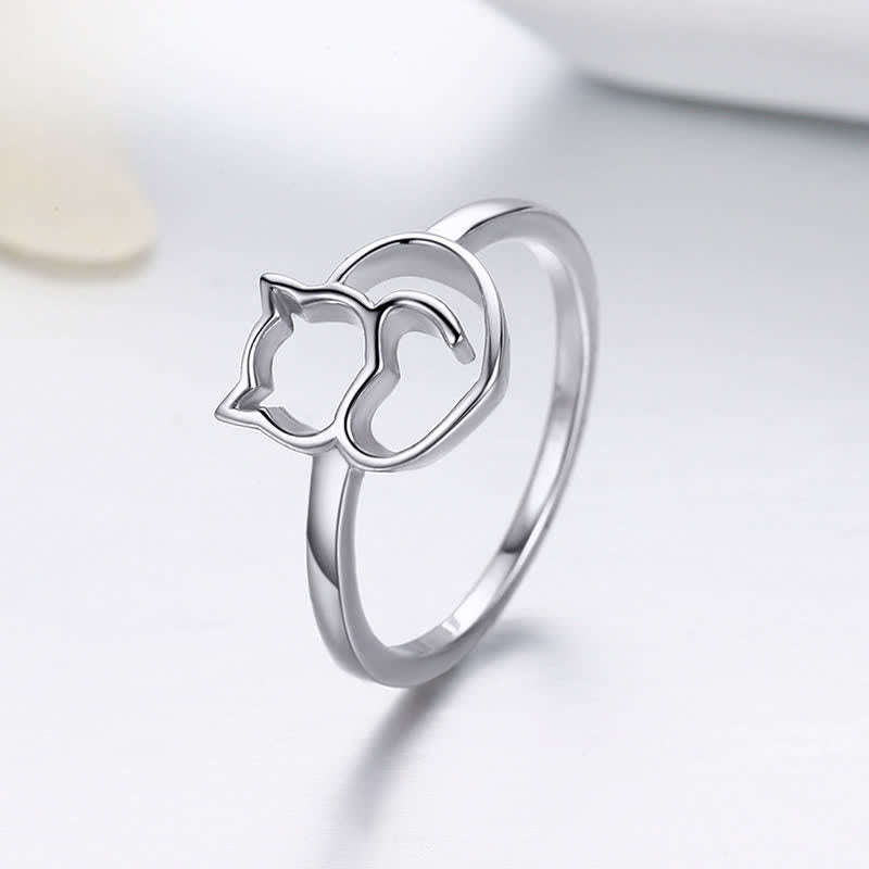Buddha Stones Copper Minimalist Cat Grounding Ring - image 1