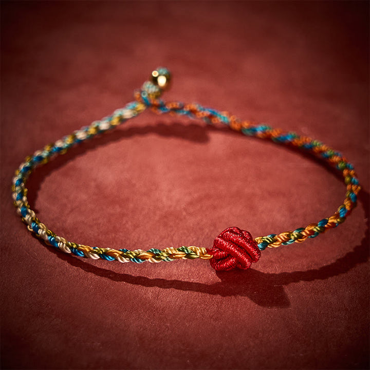Buddha Stones Hand-Woven Colorful Red String Protection Bracelet - 7.48 in / 19 cm - image 0