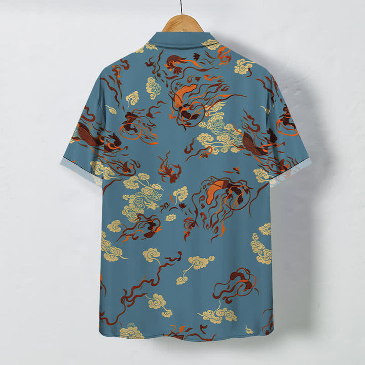 Buddha Stones Abstract Earthtone Swirl Pattern Buttons Breathable Men's Short Sleeve Shirt - image 6