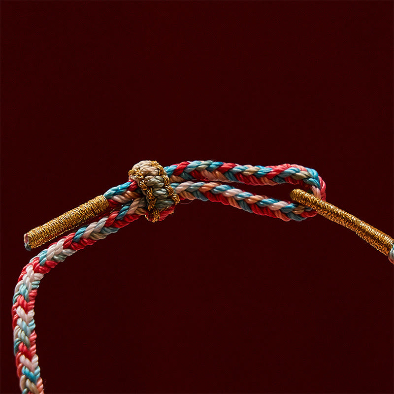 Buddha Stones Hand-Woven Peach Blossom Koi Fish Success Rope Bracelet - image 13