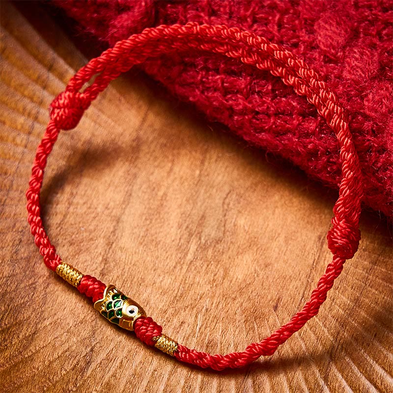 Buddha Stones Hand-Woven Koi Fish Success Rope Bracelet - image 1