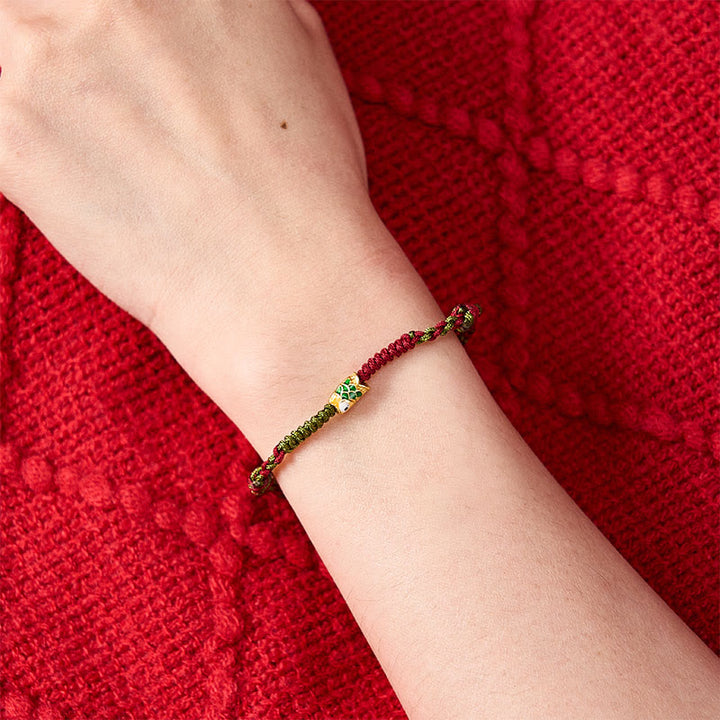 Buddha Stones Braided Colorful Red Green String Koi Fish Luck Bracelet Anklet - image 4