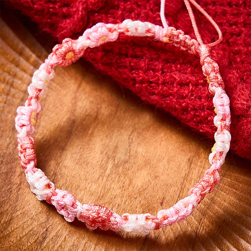 Buddha Stones Hand Woven Pastel Daisy Gradient String Bracelet - image 10