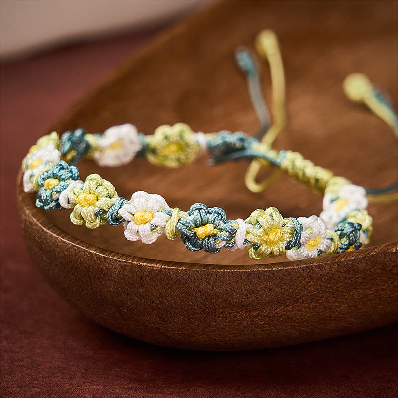 Buddha Stones Hand Woven Pastel Daisy Gradient String Bracelet - image 3