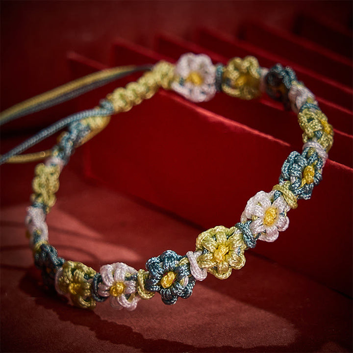 Buddha Stones Hand Woven Pastel Daisy Gradient String Bracelet - image 4