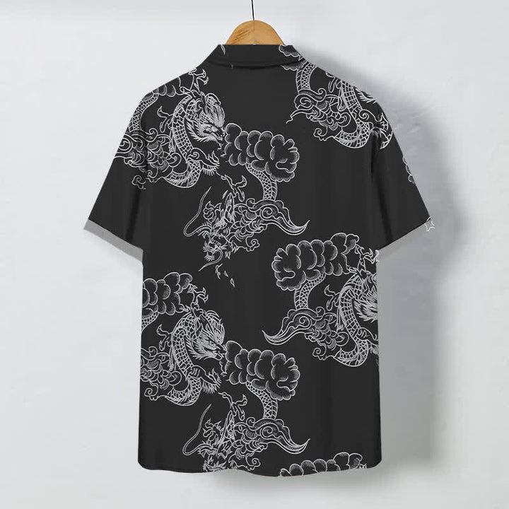 Buddha Stones Vintage Floral Scroll Pattern Buttons Breathable Men's Short Sleeve Shirt - image 8