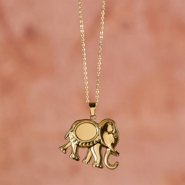 Buddha Stones Gold Plated Tiger Eye Elephant Protection Necklace - image 19