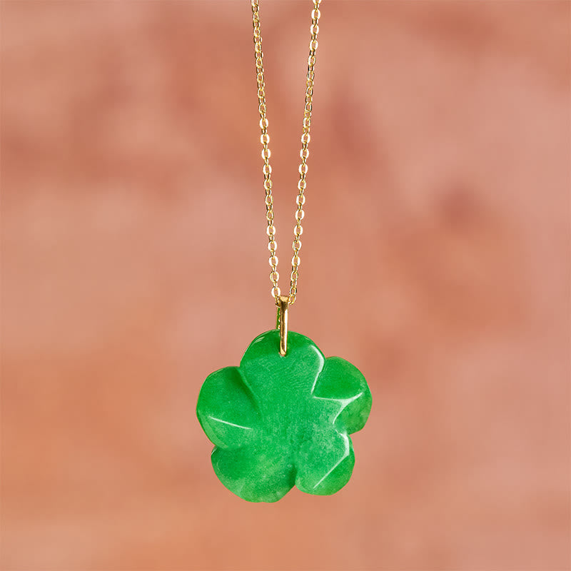Buddha Stones Natural Green Aventurine Five Petal Flower Positivity Necklace - image 12