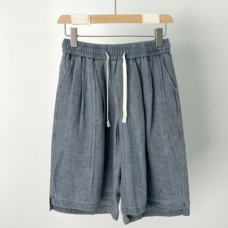 Buddha Stones Summer Casual Drawstring Solid Elastic Waist Men's Shorts With Pockets - SlateGray - US/UK/AU44，EU54 (4XL) - image 3
