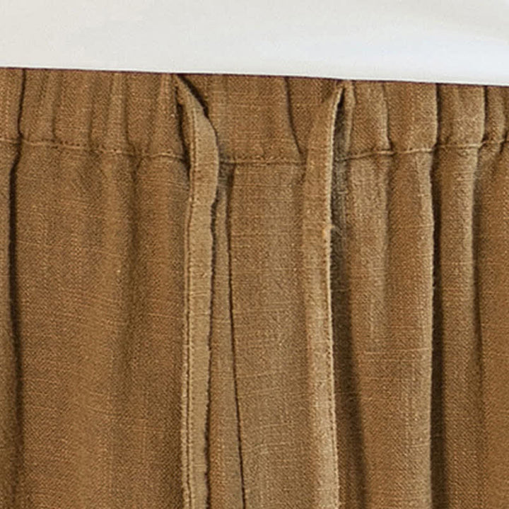 Buddha Stones Spring Summer Casual Minimalist Drawstring Solid Long Pants Men's Straight Leg Pants With Pockets - image 20