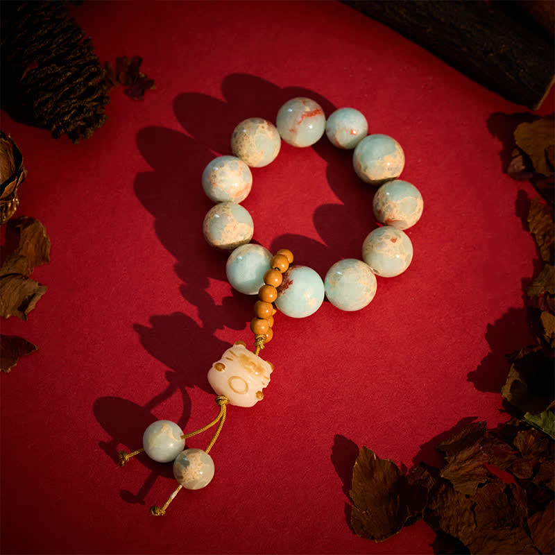 Buddha Stones Shoushan Stone Charcoal-Grilled Cat Luck Tactile Meditation Beads Decorations - image 2