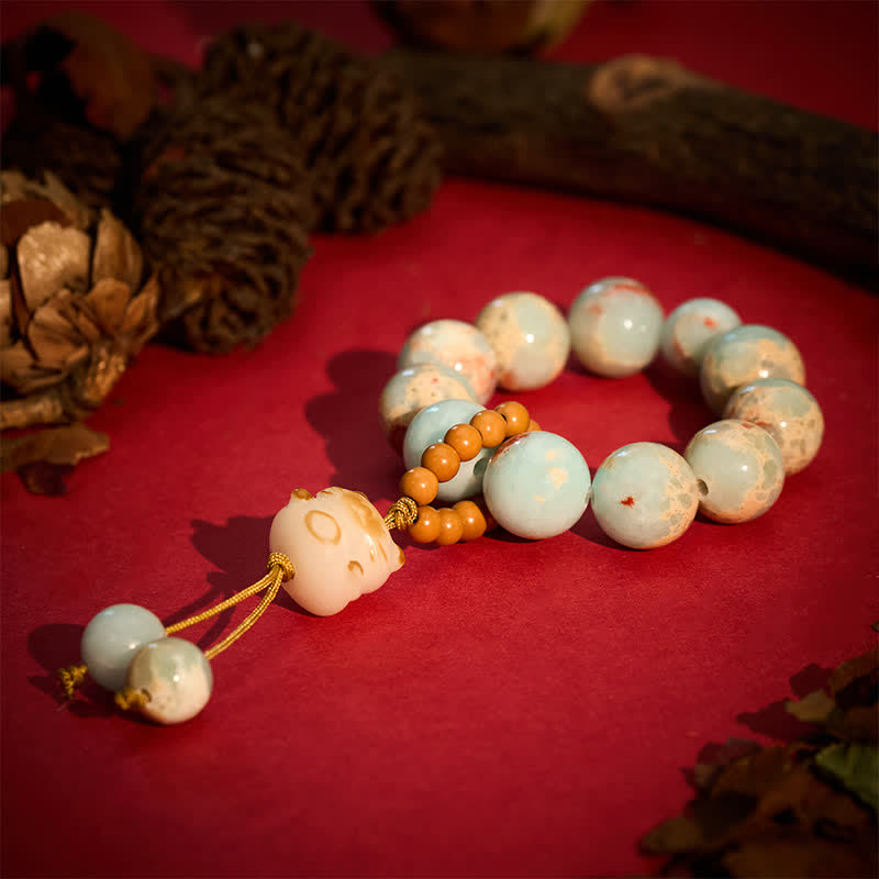 Buddha Stones Shoushan Stone Charcoal-Grilled Cat Luck Tactile Meditation Beads Decorations - image 8