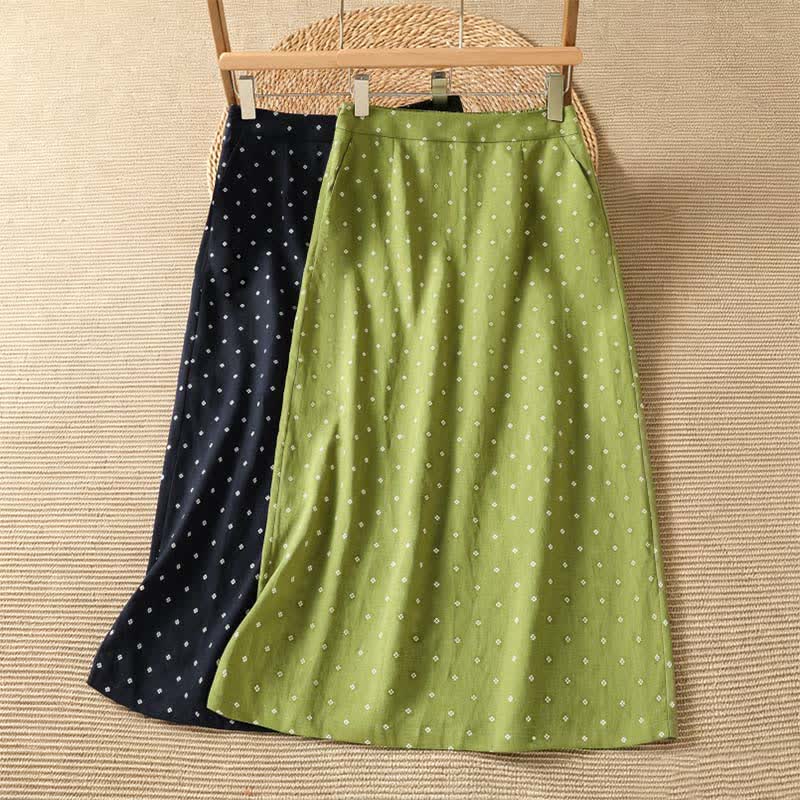Buddha Stones Summer Casual Vintage Polka Dot Women's Skirts With Pockets - image 10