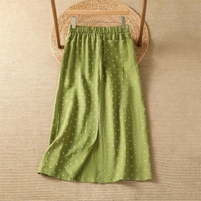 Buddha Stones Summer Casual Vintage Polka Dot Women's Skirts With Pockets - image 1