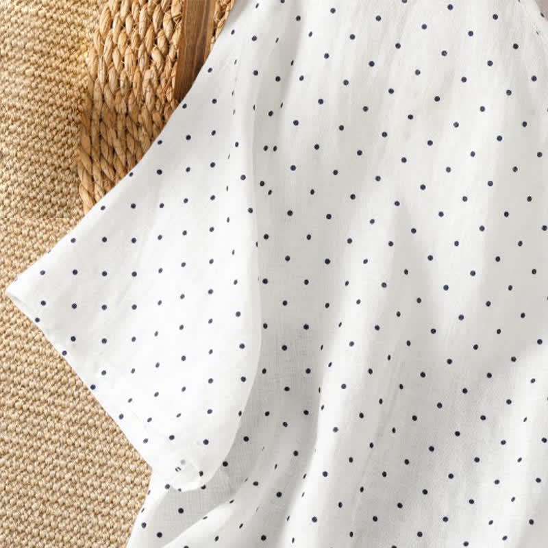 Buddha Stones Summer Casual Polka Dot Ruffled Hem Women's Short Sleeve T-Shirts - image 14