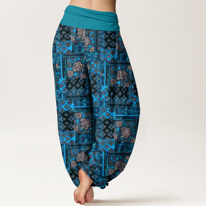 Buddha Stones Pure Cotton Bohemian Geometric Pattern Women's Elastic Waist Harem Pants - image 10