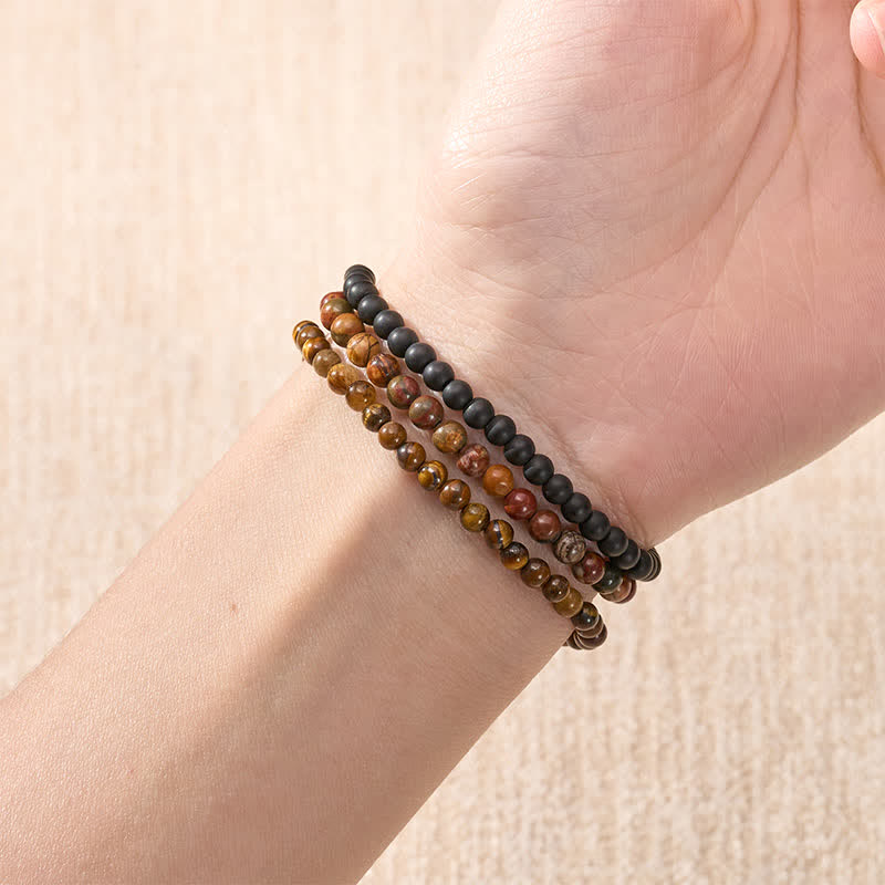 Buddha Stones 3pcs "Embrace Your Inner Fortress" Red Turquoise Minimalist Bracelet Includes Gift Message Card - image 3